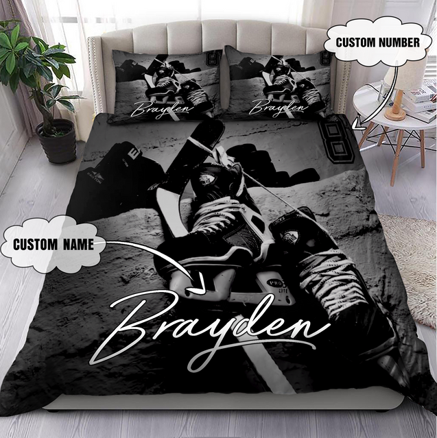 Hockey Bedding Set Custom name Custom number XT