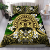 Polynesian Face With Plumeria Bedding Set