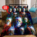 Customize Name Coloful Skull Bedding Set DQB07062103