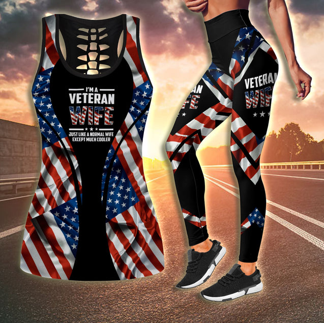 US Veteran Wife Combo (Legging+Tank) for women TR1206203S-Apparel-Huyencass-S-S-Vibe Cosy™