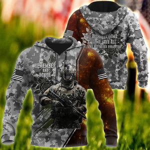 Memorial day Remember and honor the heroes 3D over printed shirts grey TR220403-Apparel-Huyencass-Hoodie-S-Vibe Cosy™