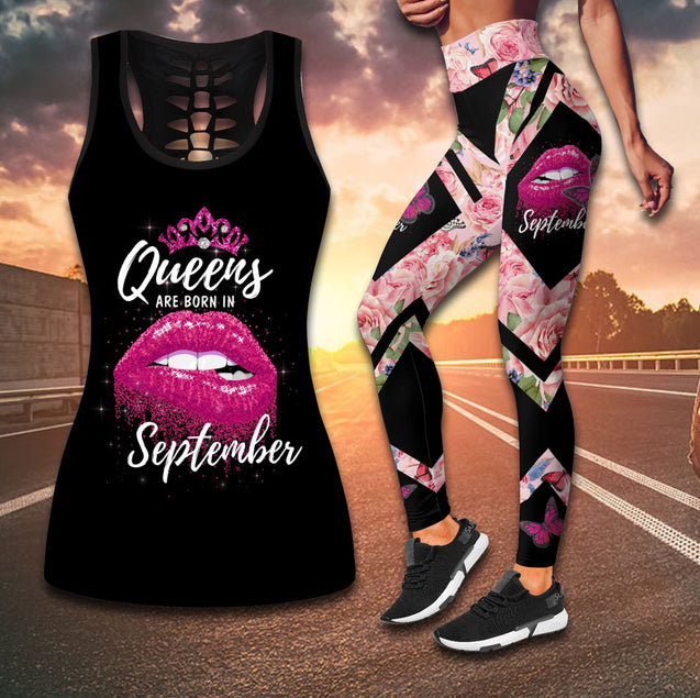 Queens are born in September Love rose combo legging+tank TR2505209S-Apparel-Huyencass-S-S-Vibe Cosy™