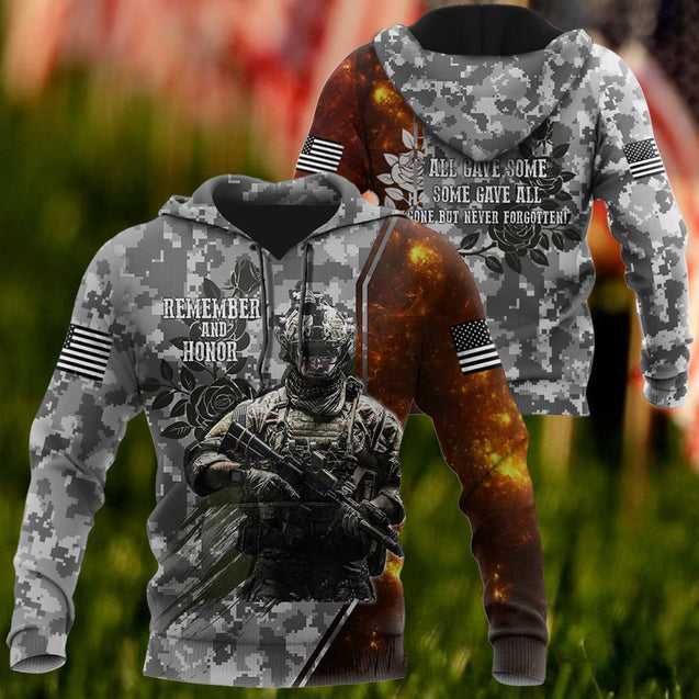 Memorial day Remember and honor the heroes 3D over printed shirts grey TR140402A-Apparel-Huyencass-Hoodie-S-Vibe Cosy™