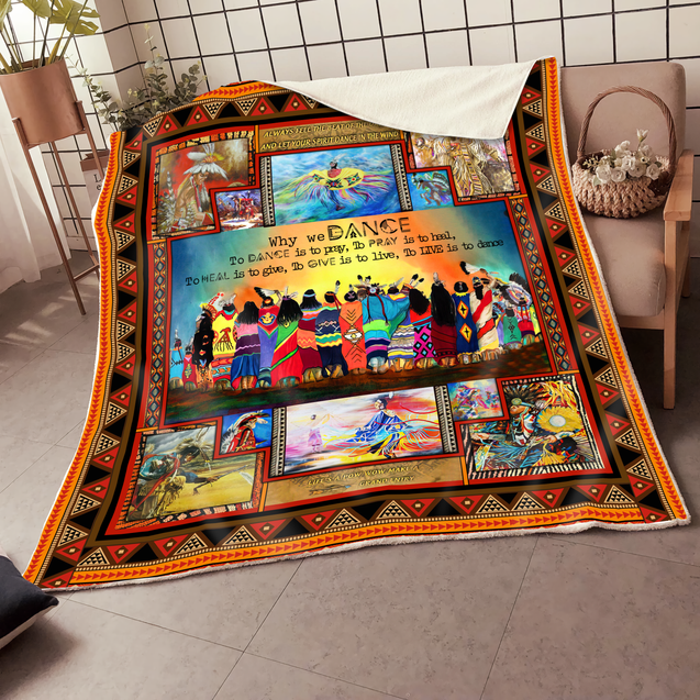 Native American Pow Wow 3D All Over Printed Blanket