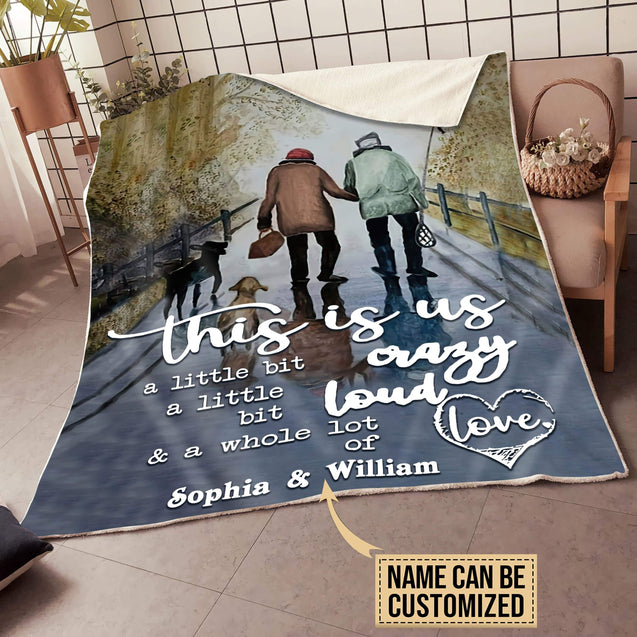 Couple Fishing Custom Name Blanket