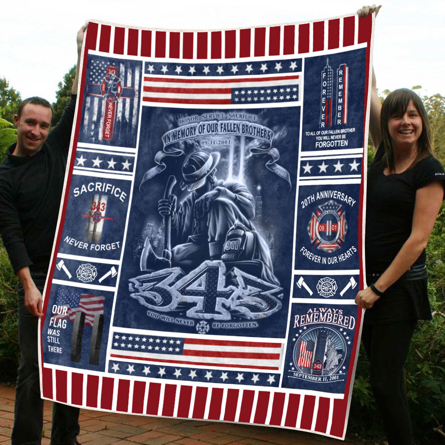 Never Forget 11-9 Fire Fighter 3D All Over Printed Blanket