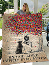 Dog lover - She lived happily ever after fleece blanket