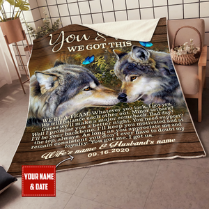 Love Wolf Couple Blanket