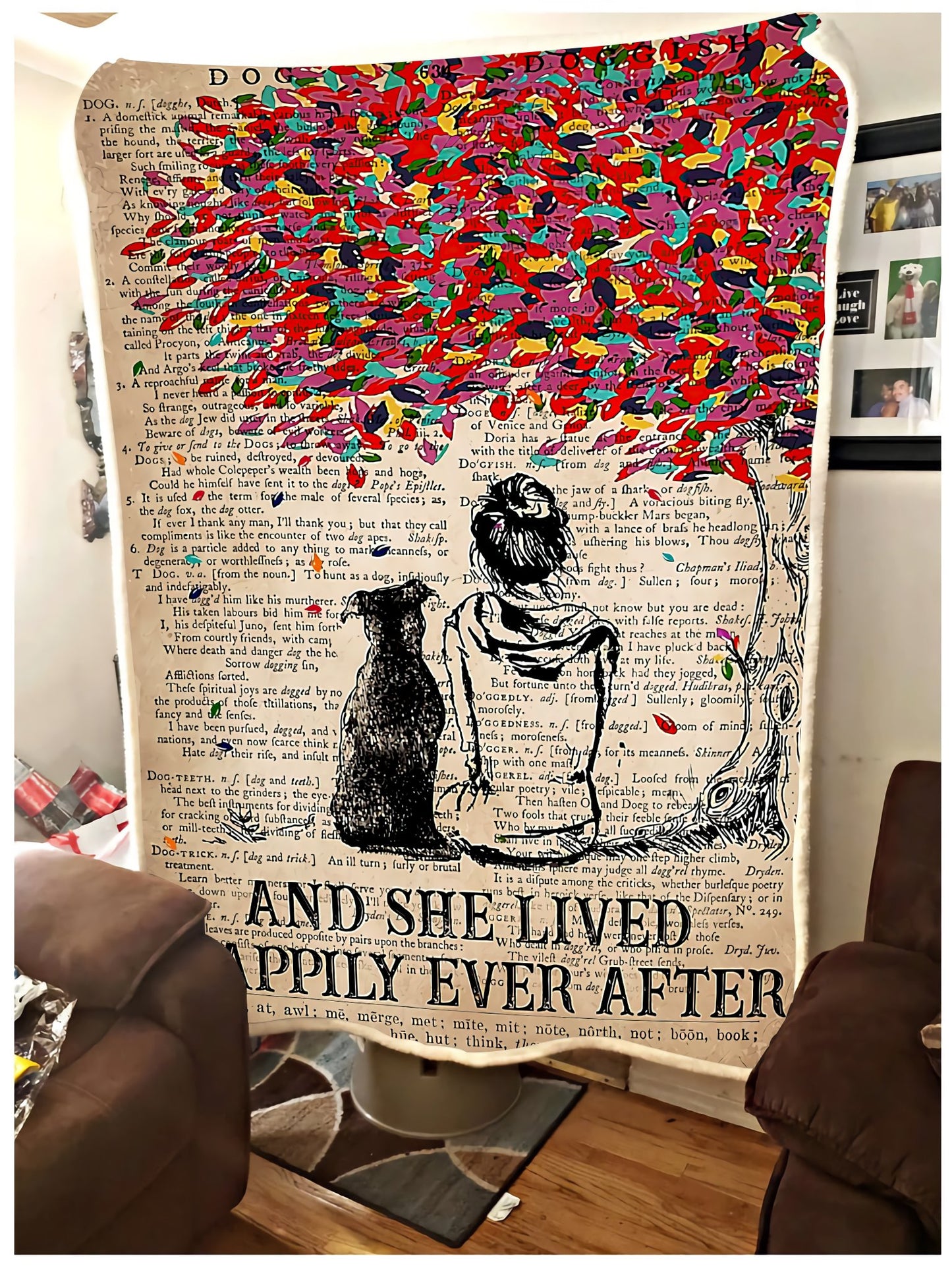 Dog lover - She lived happily ever after fleece blanket