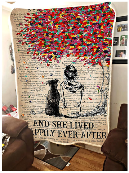 Dog lover - She lived happily ever after fleece blanket