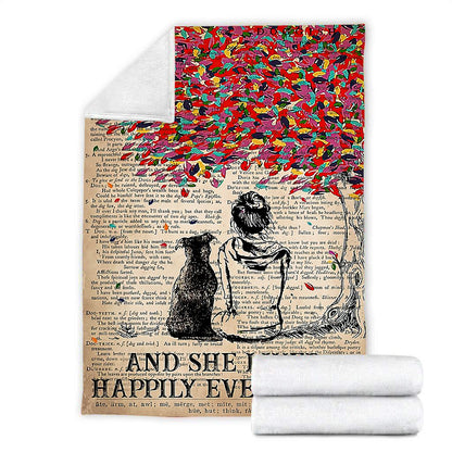 Dog lover - She lived happily ever after fleece blanket