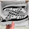 Fish on Black white fishing shoesLow Top Sneaker Shoes