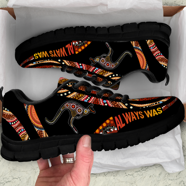 Always was Always will be Aboriginal Art Kangaroo running Low Top Sneaker Shoes