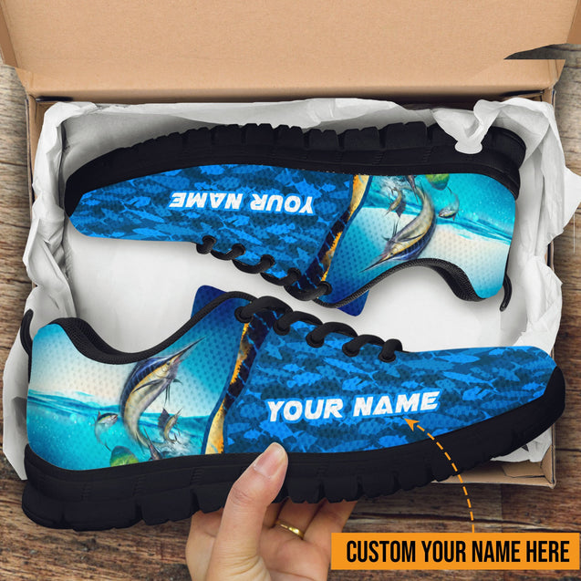 Marlin fishing Team Billfish Custom name Low Top Sneaker Shoes