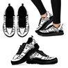 Fish on Black white fishing shoesLow Top Sneaker Shoes