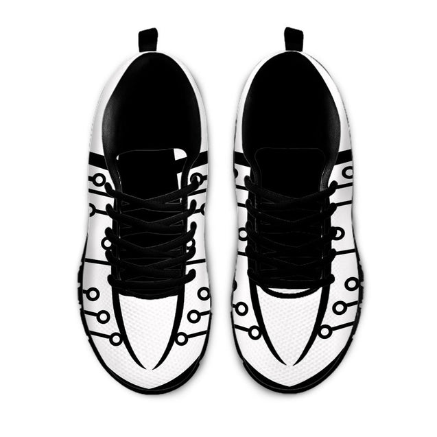 Fish on Black white fishing shoesLow Top Sneaker Shoes