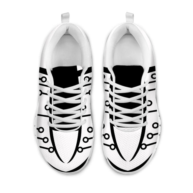 Fish on Black white fishing shoesLow Top Sneaker Shoes