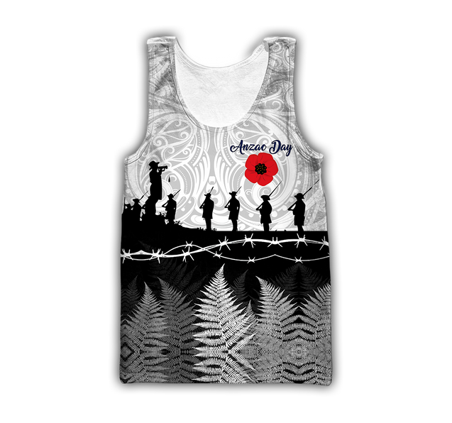 Premium Anzac Day New Zealand Maori Tattoo 3D Printed Unisex Shirts TN