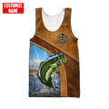 Custom name Bass Fishing Jumping 3D printed shirts