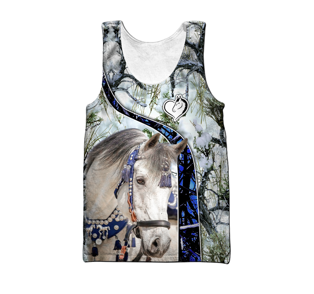 Beautiful White Horse 3D All Over Printed Shirts For Men And Women MH25122001CL