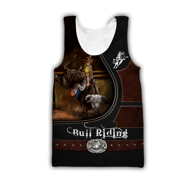 Personalized Name Bull Riding 3D All Over Printed Unisex Shirts Brown Ver2