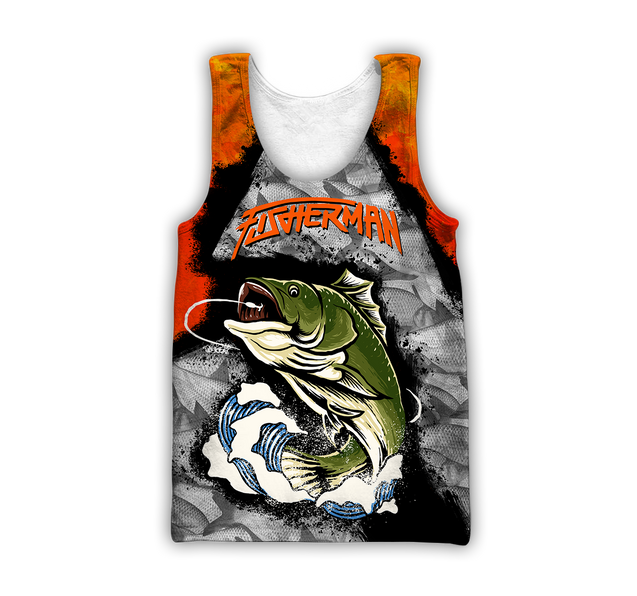 Fisherman Big Game Fishing Orange 3d print shirts