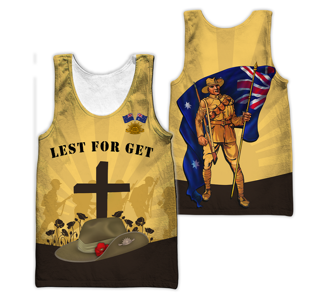 Lest We Forget Anzac Day 3D Printed Unisex Shirts