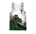 Irish St.Patrick Celtic cross 3d hoodie shirt for men and women custom name