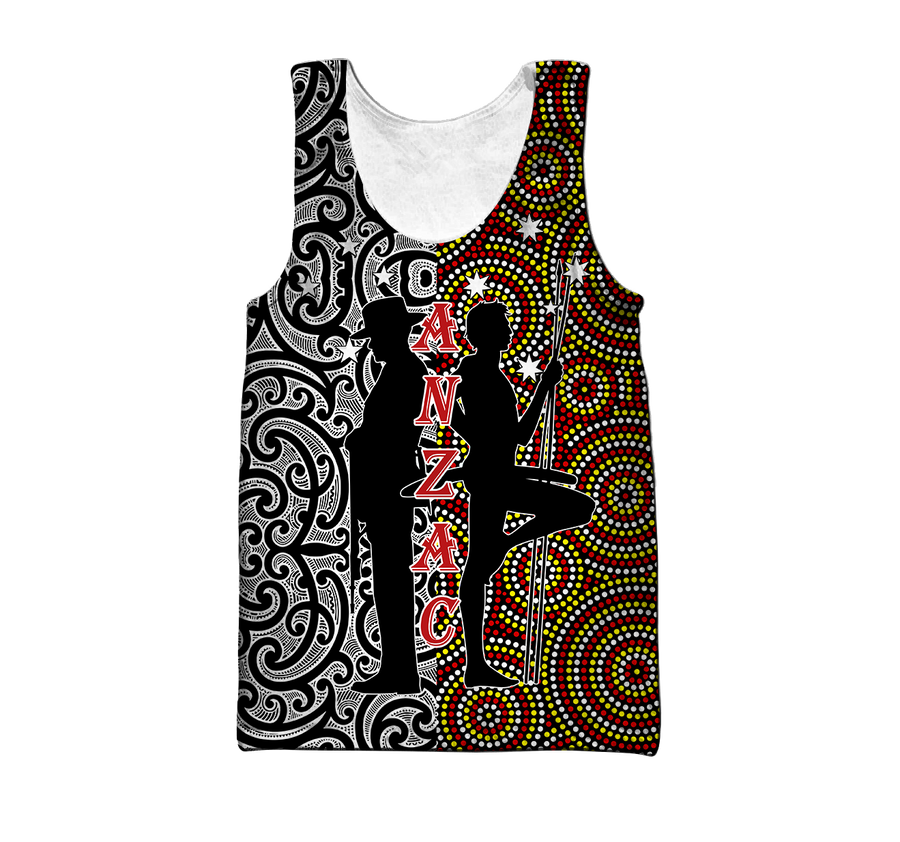 Anzac Day Australia Aboriginal And New Zealand Maori 3D All Over Printed Unisex