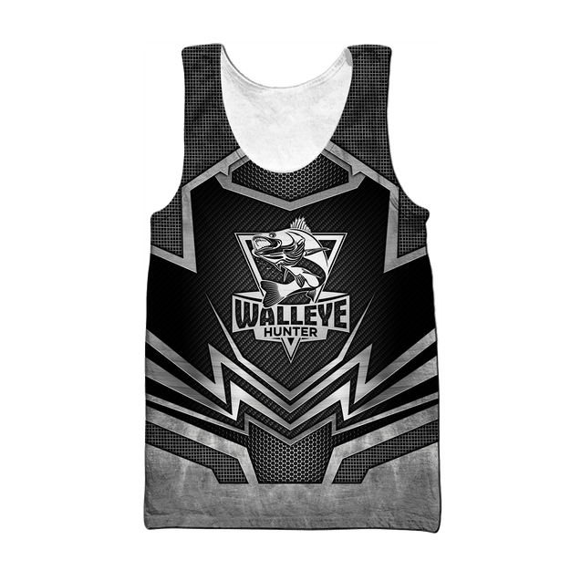 Custom name Black Walleye Hunter 3D design print shirts