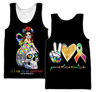 3D All Over Printed Autism Awareness -Cute Skull  Unisex Shirts XT