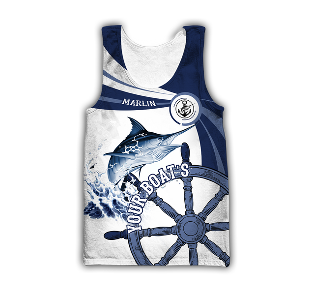 Custom name Marlin fishing boat team Catch and Release 3D Design print shirts