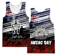 Anzac day Lest we forget Soldier 3D print shirts