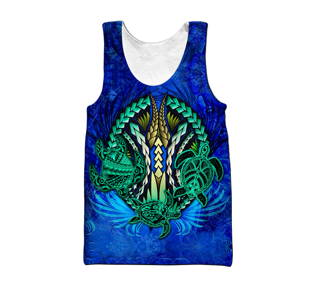 Premium Three Blue Turtles 3D All Over Printed Unisex Shirts