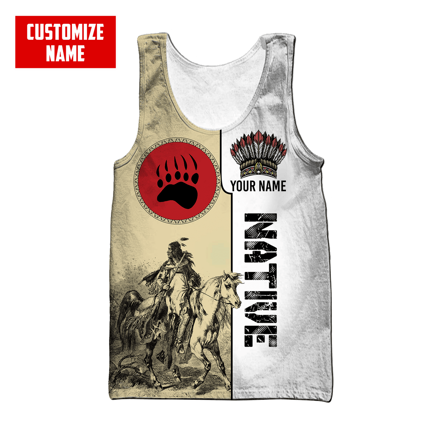 Customized Name Native American 3D All Over Printed Unisex Shirts