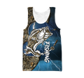 Custom name Bass fishing Sport - Blue ver 3D Design print shirts