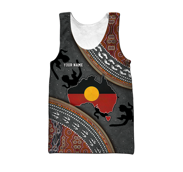 Custom name Aboriginal dots Zip pattern 3D design printed shirts