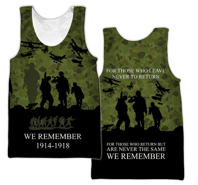 Anzac Day We Remember 3D Printed Unisex Shirts TN