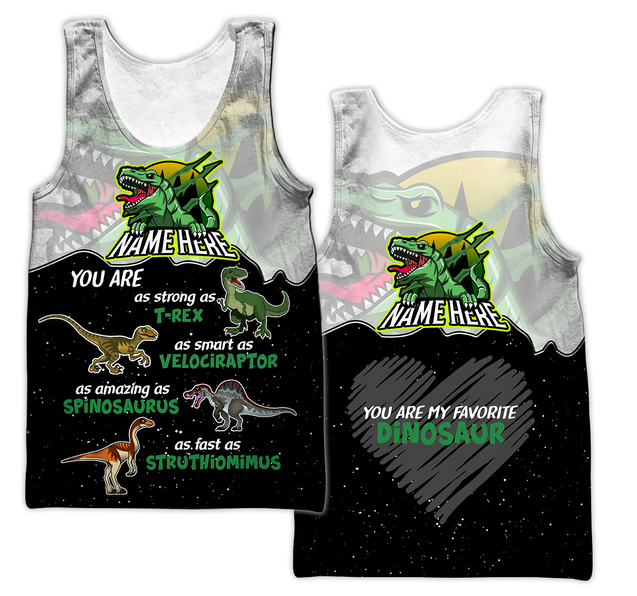 Customize Name Dinosaur 3D All Over Printed Unisex Shirts My Favorite Dinosaur