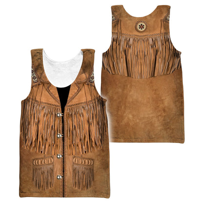 Native Cowboy Jacket No24 Cosplay 3D Over Printed Unisex Deluxe Hoodie ML