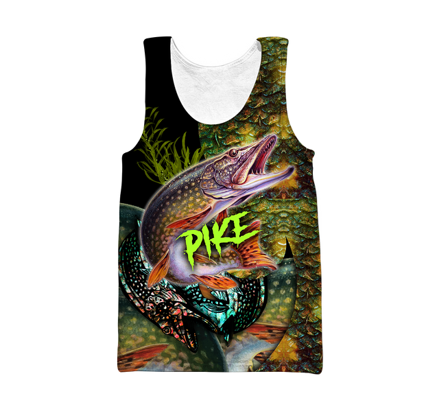 Custom name Northern Pike Fishing on skin 3D Design print shirts