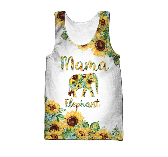 Mama Elephant Sunflower - Mother's Day Gift 3D Unisex Shirt