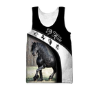 Black Horse 3D All Over Printed Shirts PD19022101