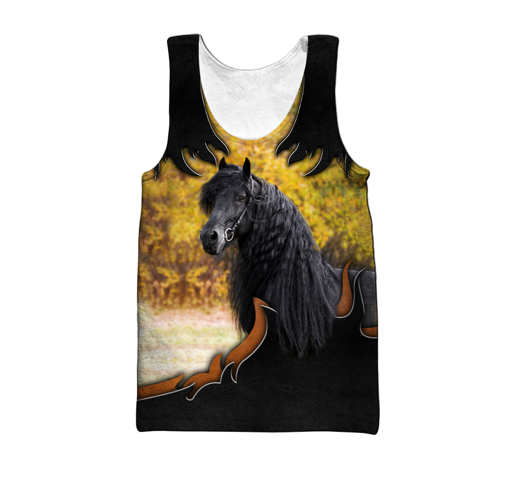 Black Horse 3D All Over Printed Shirts PD19022102