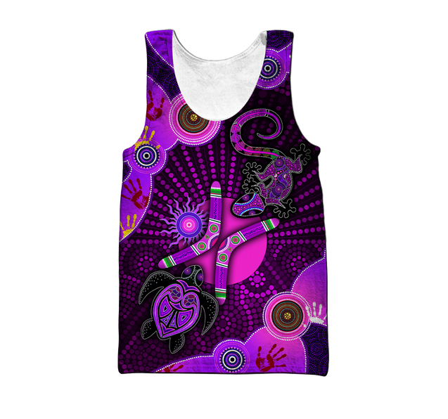 Aboriginal Naidoc Week 2021 Purple Turtle Lizard Sun 3D printed summer shirts