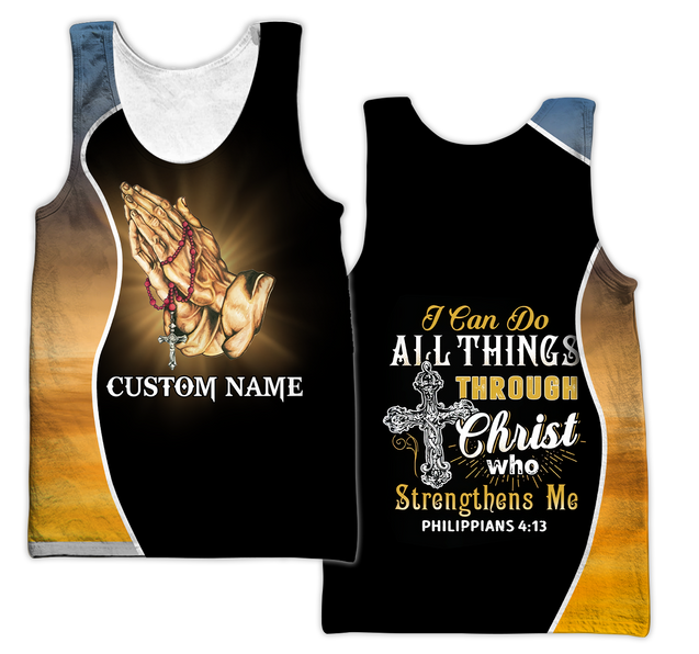 Premium Christian Jesus Personalized Name 3D All Over Printed Unisex Shirts