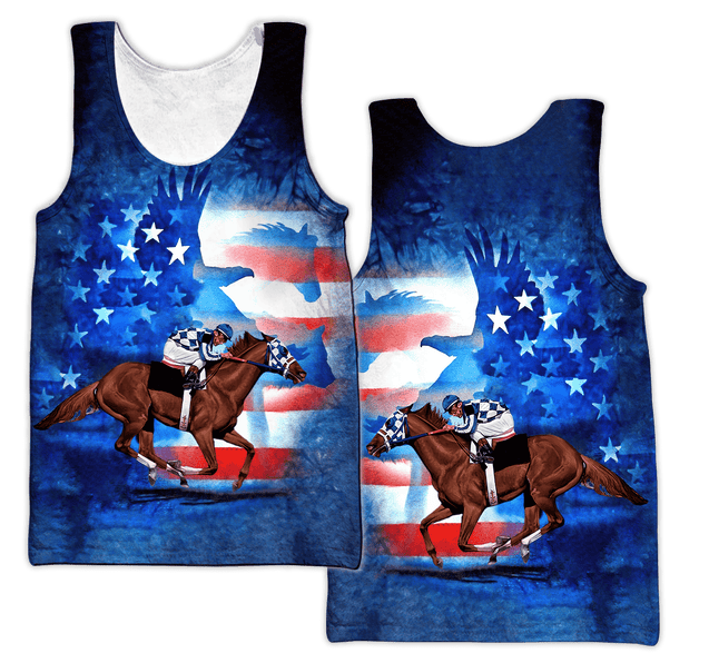 Personalized Name Horse Racing 3D All Over Printed Unisex Shirts American Rider