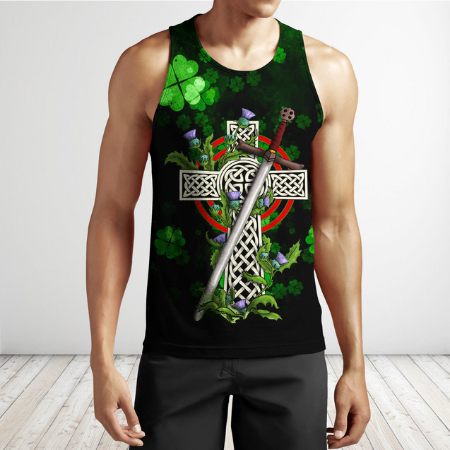 Customize Name Irish Shamrock And Cross Hoodie For Men And Women MH25022101