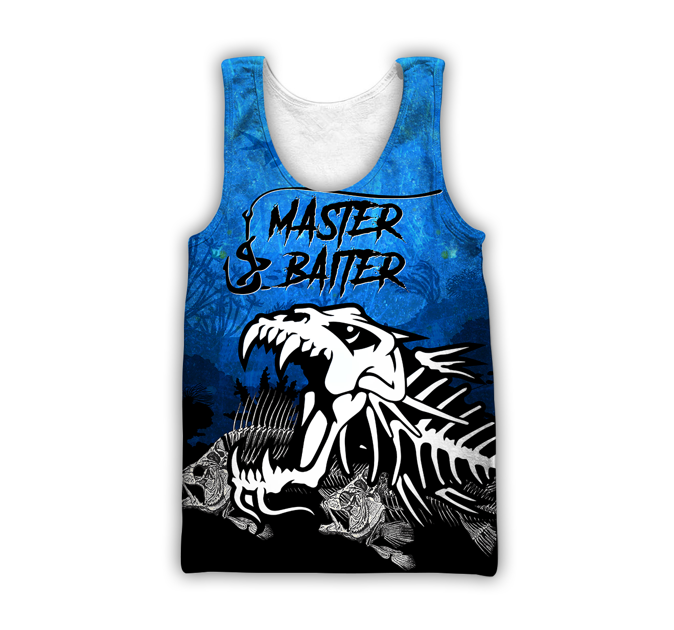 Master Baiter fishing custom name blue design 3d print shirts