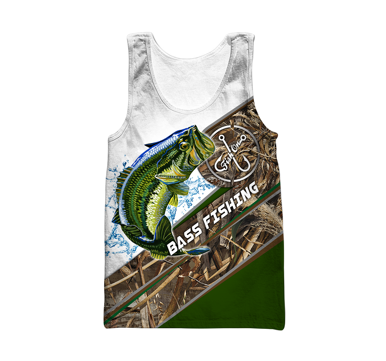 Custom name Bass Fishing camo 3D print shirts